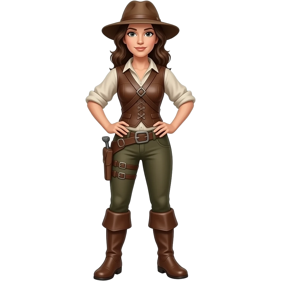 An woman dressed in medieval explorer outfit emoji