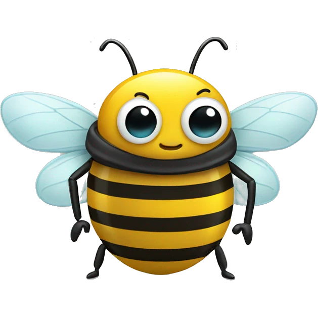 a bee with an alarm clock in both hands emoji