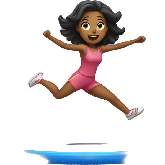 Trampolin Jumping Woman emoji