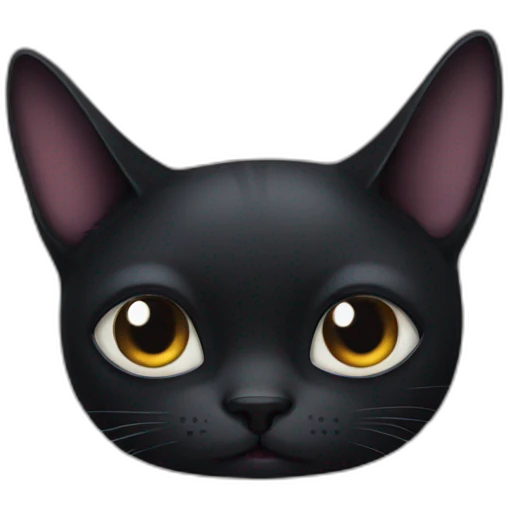 stupid black cat with single eye emoji