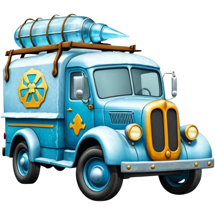  Mr. Creepy Freeze’s shiny frozen Scooby Doo 1918 Lightning Bug busters exterminators antique long wheelbase moving truck  emoji