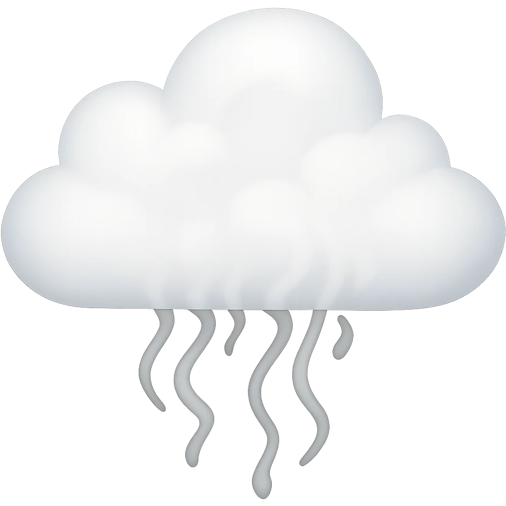Remove the bowl and any water, show only the white, slightly transparent steam cloud with no background. emoji