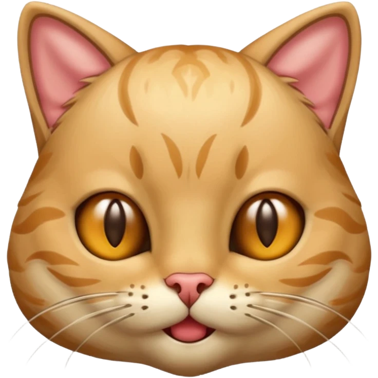 cat with a brain, playful expression, iOS emoji style emoji