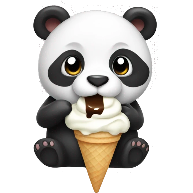Panda eating ice cream emoji
