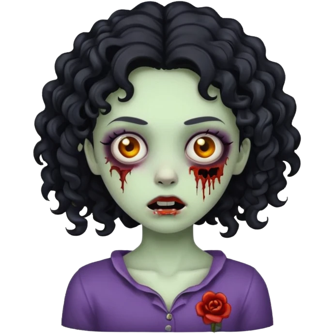 girl zombie with curly black hair  emoji