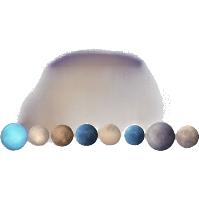 Distant world with 5 moons emoji