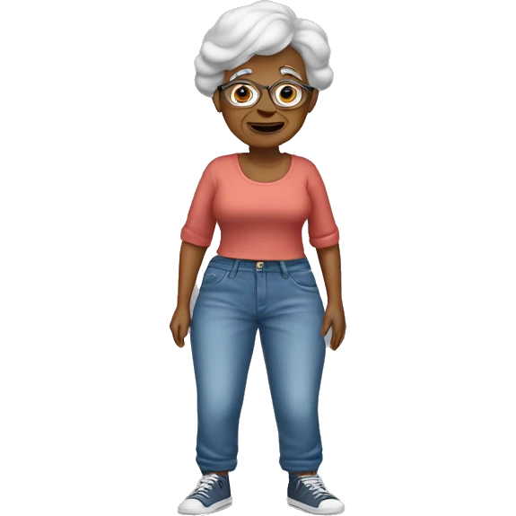 Old women wearing baggy jeans and crop top  emoji