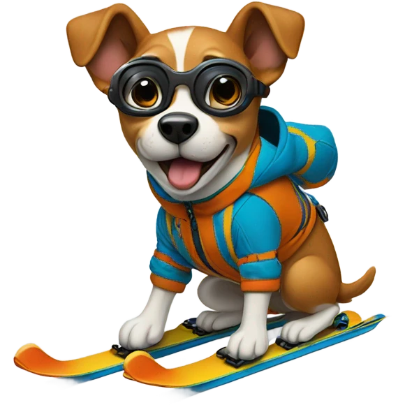 dog skiing  emoji