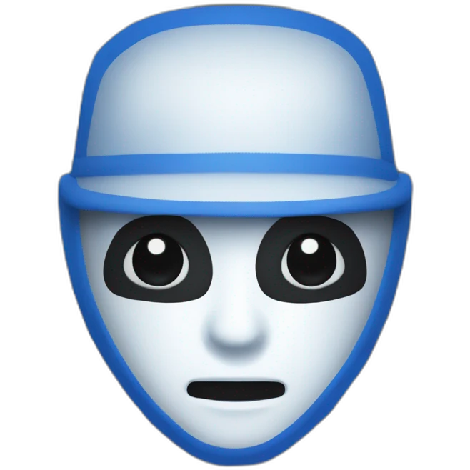 soldier face in a mask (blue-white checkerboard color) emoji