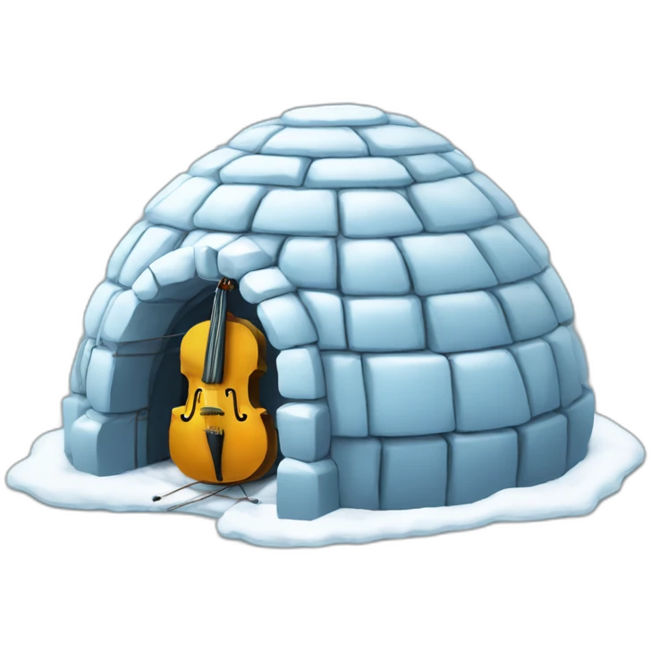 igloo with music strings emoji