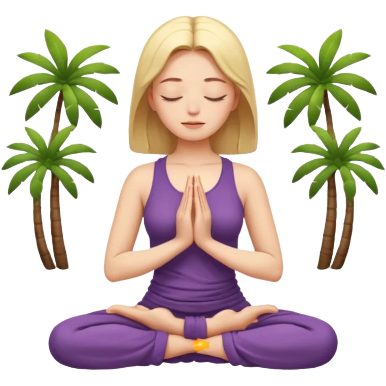 The figure of a bright woman in meditation (simple, abstract), closed eyes, palms are folded in front of the chest emoji