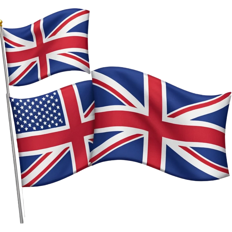british flag and AMERICAN flag emoji