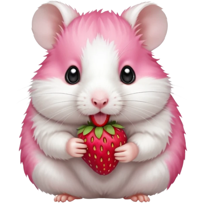 white hamster with fruits emoji