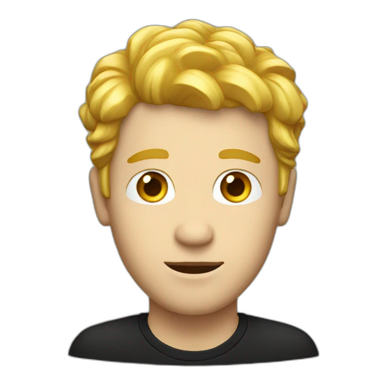 white man with golden hair and black glass  emoji