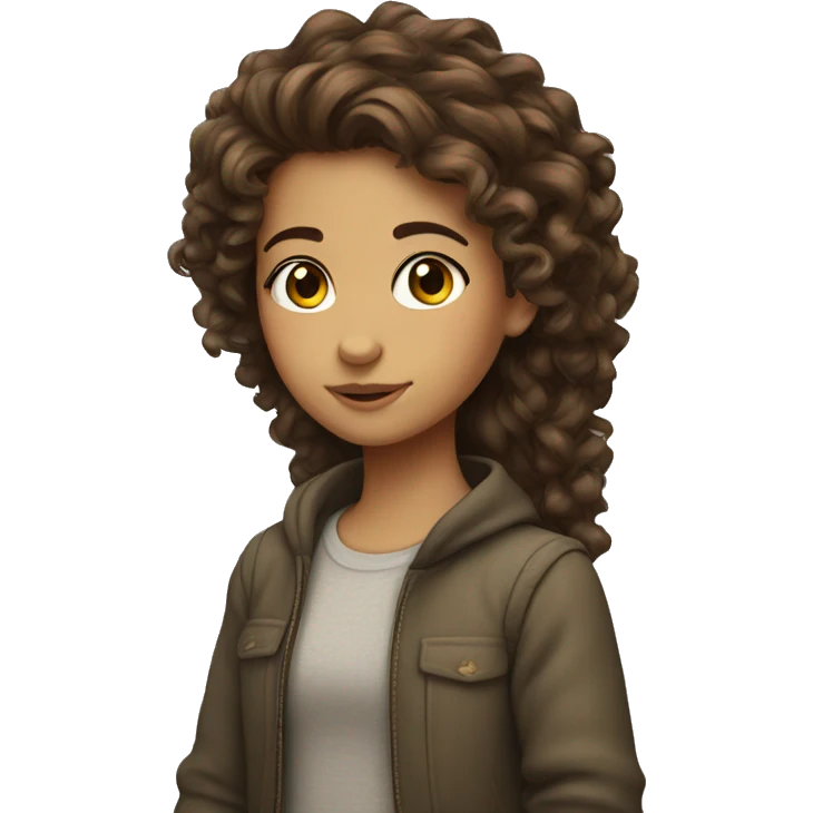 Kurdish girl with brown curly hair  emoji