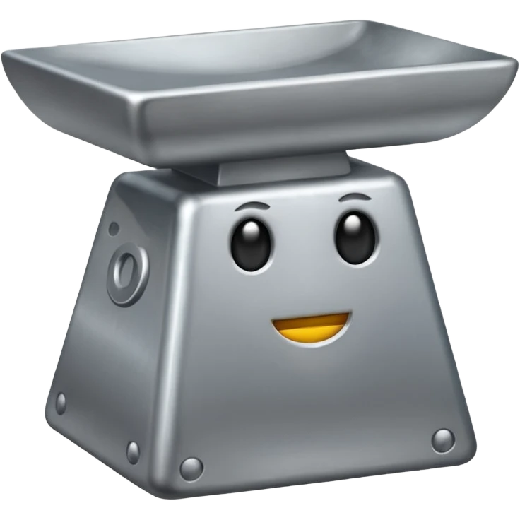 Silver anvil with face emoji