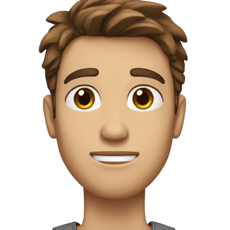 A guy with disheveled brown hair, gray eyes and a scar on his forehead emoji