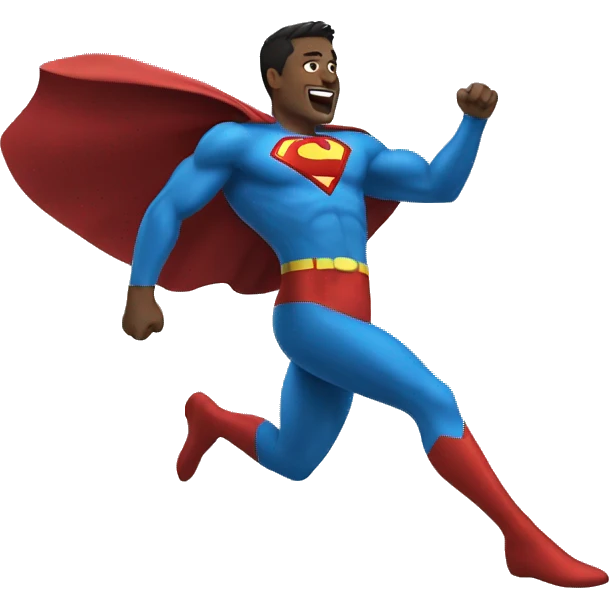 super man is flying emoji