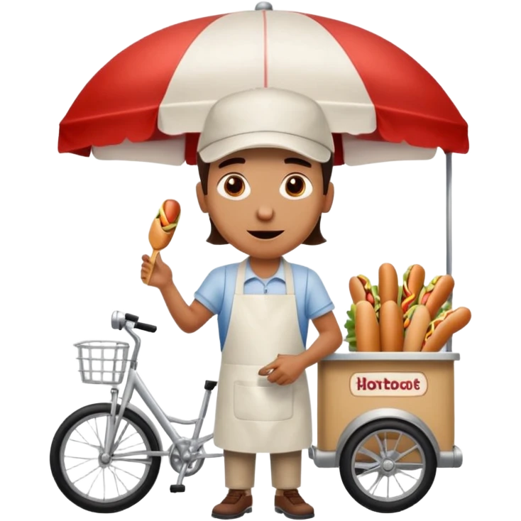hotdog seller in New York with cart emoji