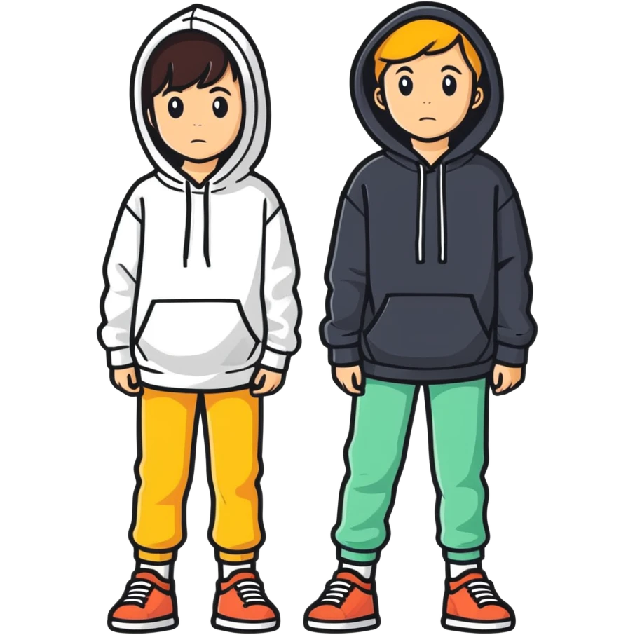 Siblings in hoodies  emoji