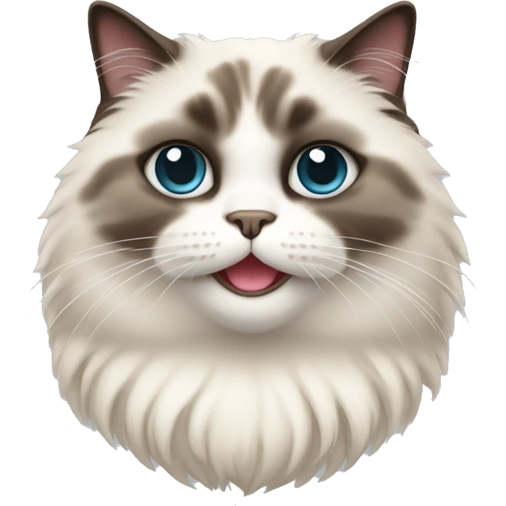 Smiling fat ragdoll cat emoji