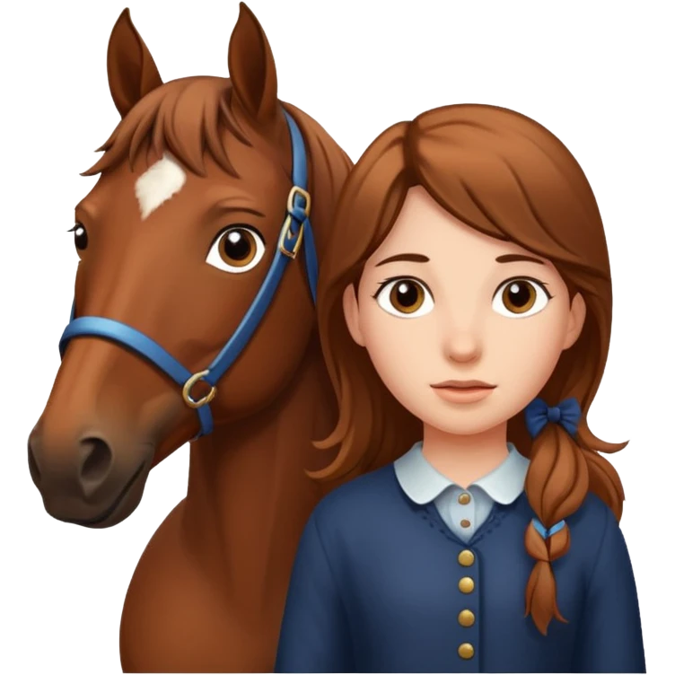 A girl with a horse emoji