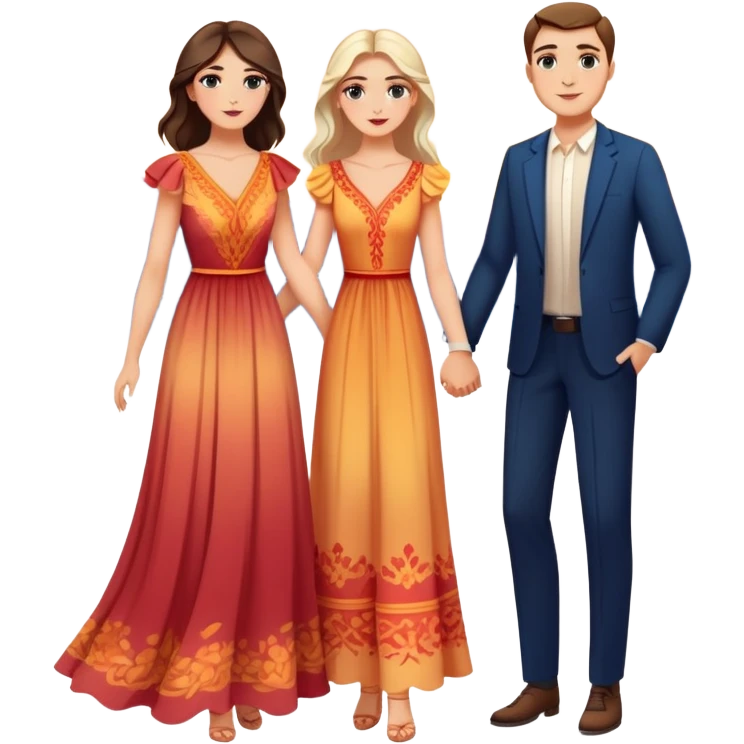 Elegant girl with a beautiful flowy dress and makeup and man together in Montenegro sunset holding hands  emoji