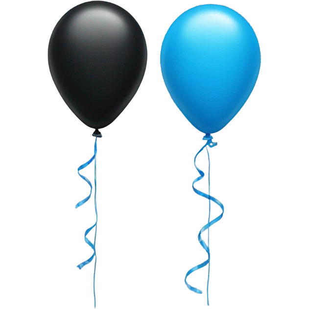 Two balloons one black one blue emoji