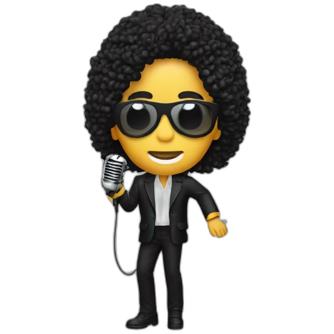 Michael jackason with microphone emoji