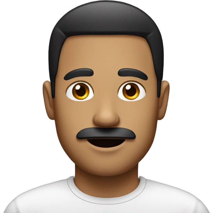 man with black sidepart and small moustache, rectangular emoji