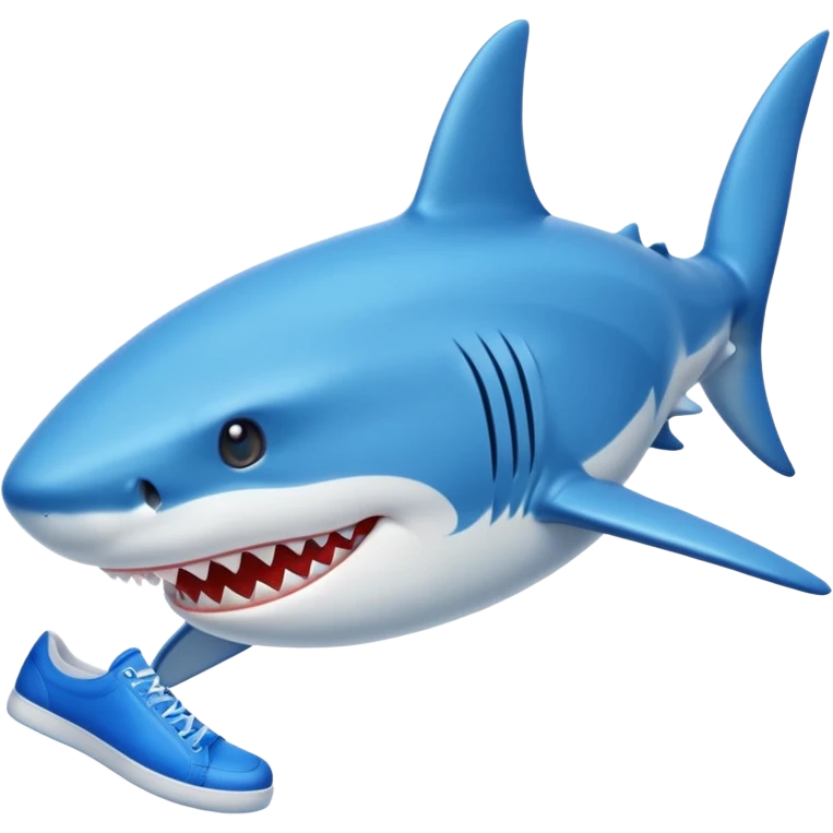 A Shark wearing blue shoes emoji
