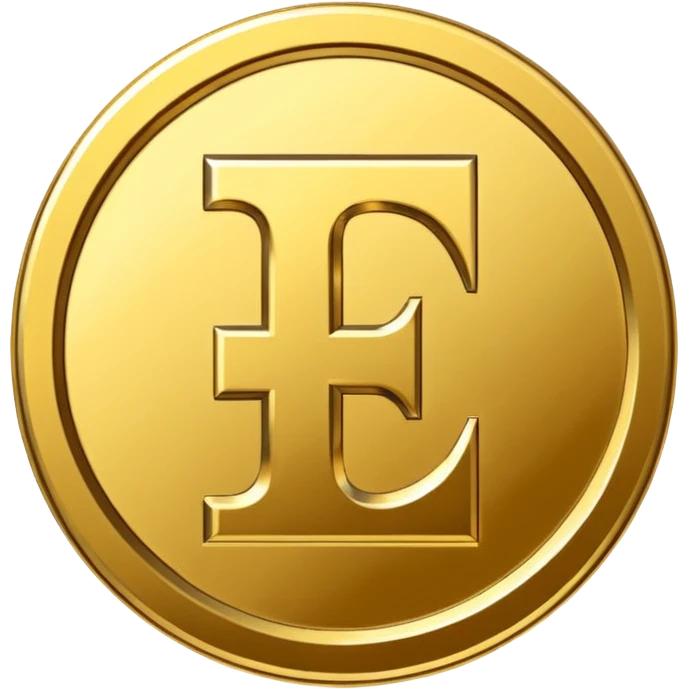 Currency crypto money symbol for the money "Fcoins" letter F emoji
