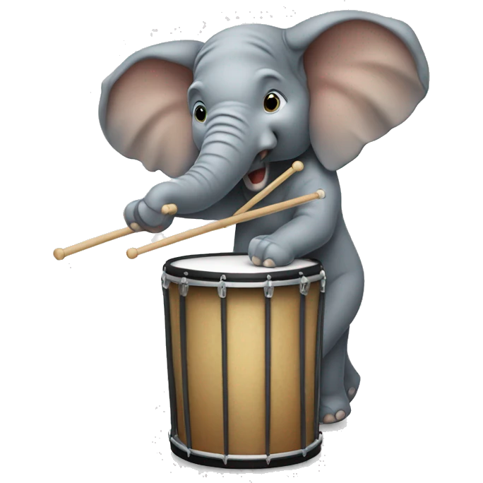 Elephant playing drums emoji