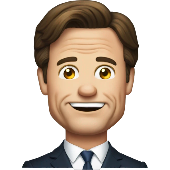 Prime minister Mark Rutte holding a bitcoin emoji