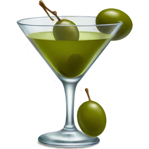 Olive martini with olives on pick emoji