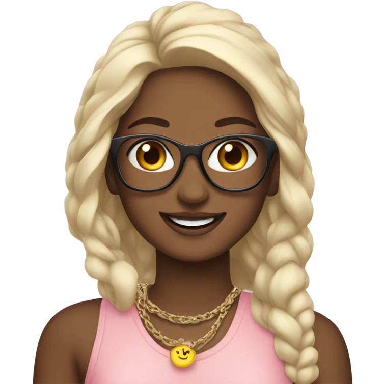 happy girls with stylish accessories emoji