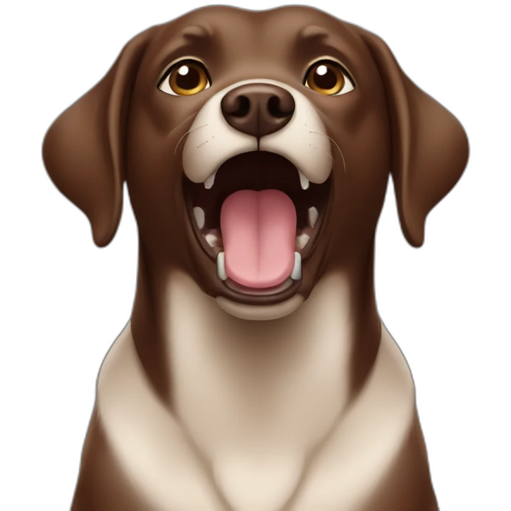 Chocolate labradador barking emoji