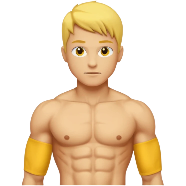 6 pack abs yellow skin emoji