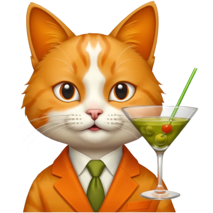 Cat drinking martini  emoji