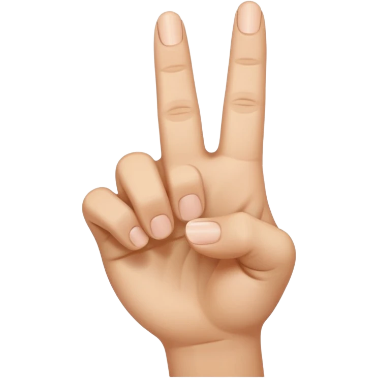 A hand holding up the thumb, pointer finger, and middle finger emoji