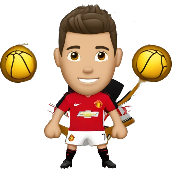 Cristiano Ronaldo Manchester United 2008 logo AIG número dorsal 7 emoji