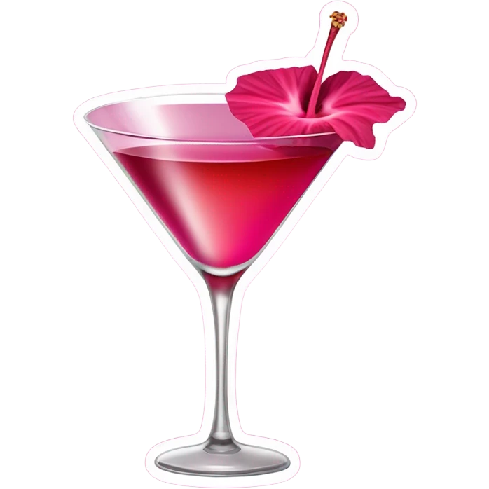 martini with hibiscus emoji