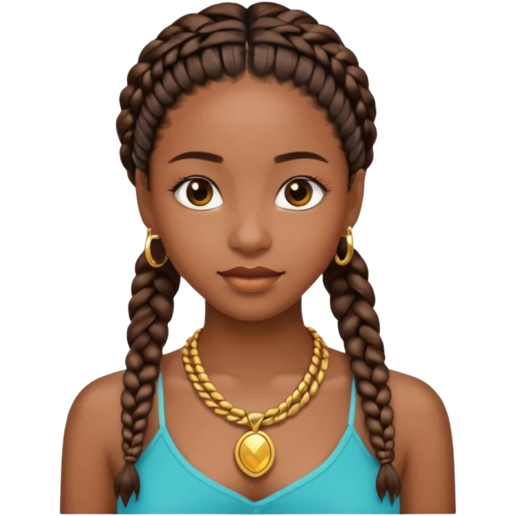 An black girl beatful with braids emoji