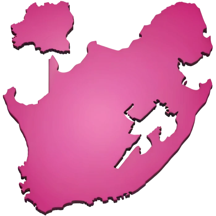 South Africa map in pink  emoji