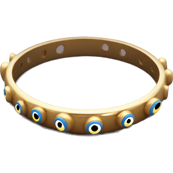 very thin gold bangle ring studded with eyeballs emoji