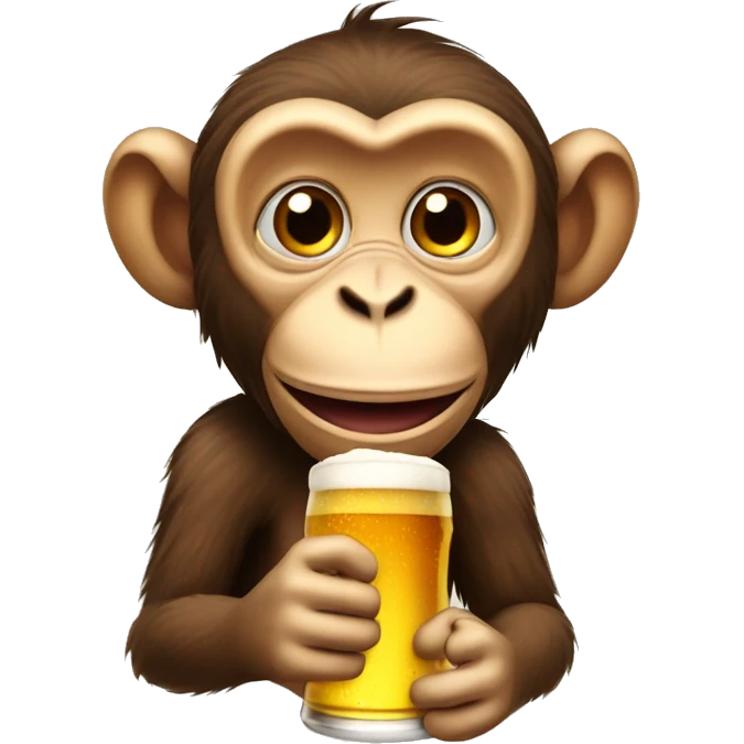 Monkey with beer emoji
