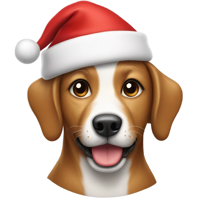 Dog wearing Santa hat emoji