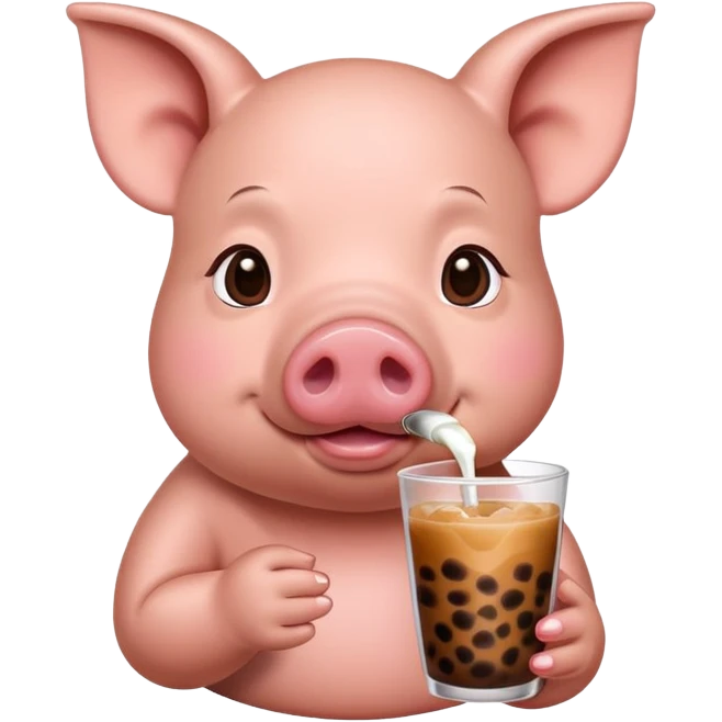 Pig drinking boba  emoji