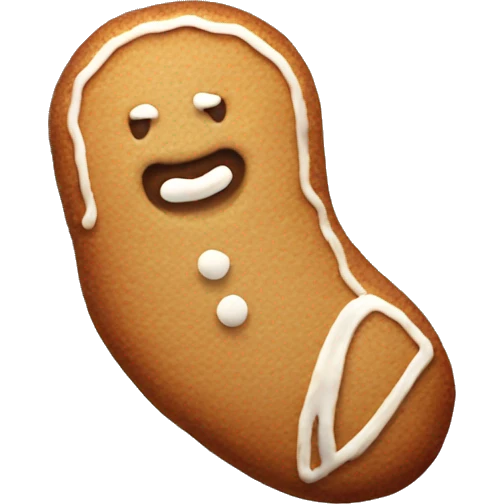 frosted gingerbread cookie shaped like a sock emoji