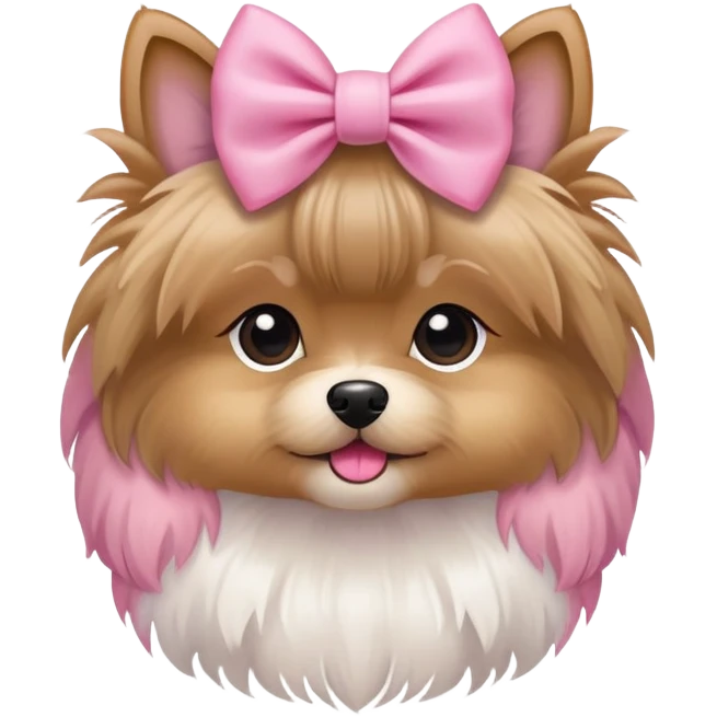 Yorkee with pink bow emoji